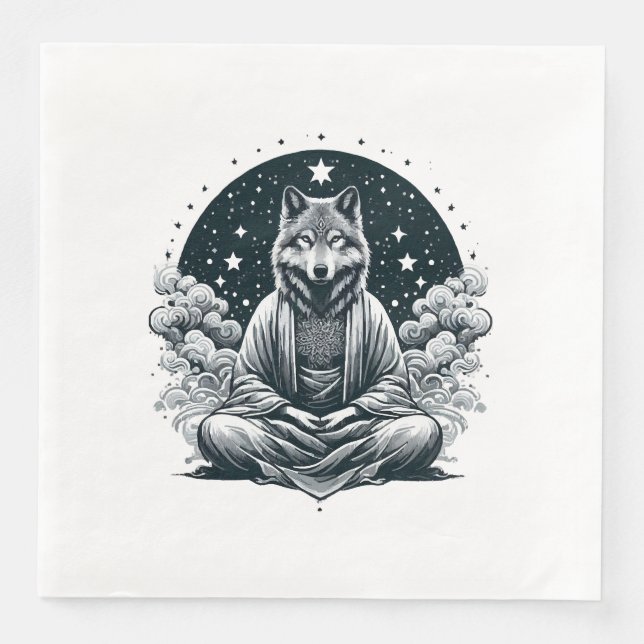 Serviette En Papier Loup conscient (Devant)