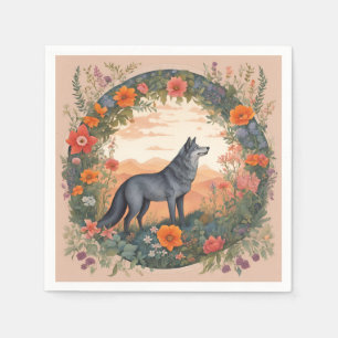 Serviette En Papier Loup Cottagecore