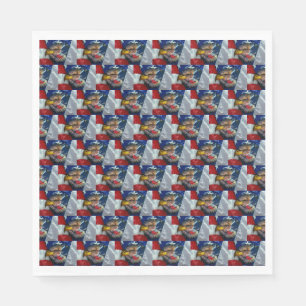 Serviette En Papier Loup d'aigle patriotique américain