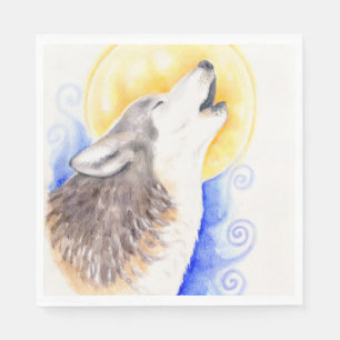 Serviette En Papier Loup d'hurlement