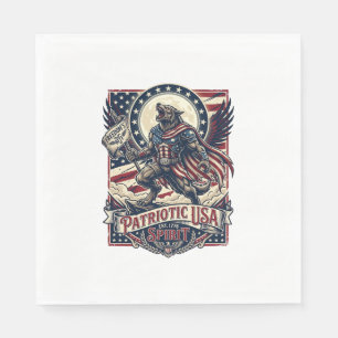Serviette En Papier Loup-garou patriotique Patriote Horreur Monstre Pa