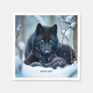 Serviette En Papier Loup mignon Imaginaire Deux Pups
