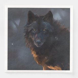 Serviette En Papier Loup noir