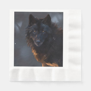 Serviette En Papier Loup noir