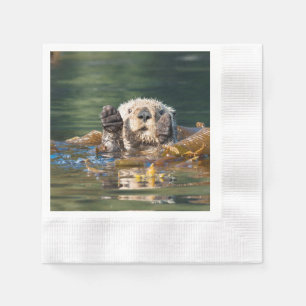Serviette En Papier Loutre de mer de ondulation