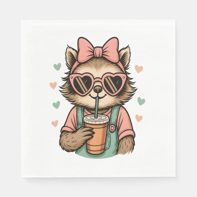 Serviette En Papier Louveur de café Sloth Girl (Devant)
