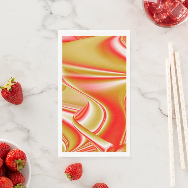 Serviette En Papier Love and Gold Abstrait 3D Rainbowart (En situation)