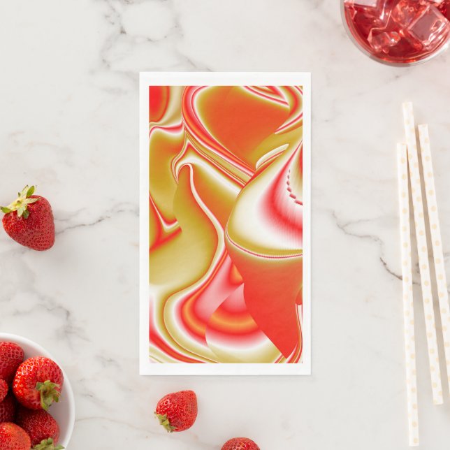 Serviette En Papier Love and Gold Abstrait 3D Rainbowart (En situation)