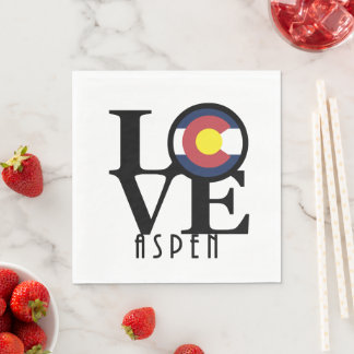Serviette En Papier LOVE Aspen Colorado