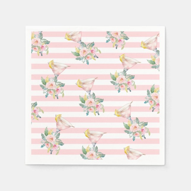 Serviette En Papier Love at First Sip Bright Cocktail Fête des mariées (Devant)