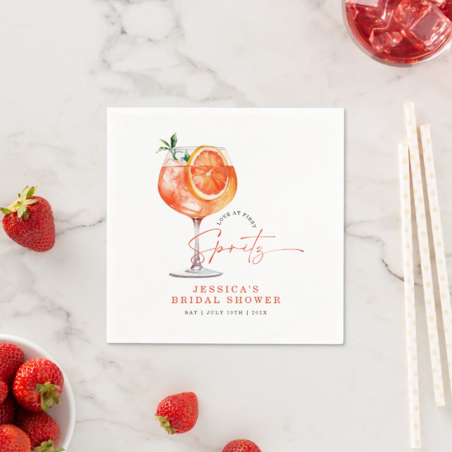 Serviette En Papier  Love At First Spritz Enterrement de Vie de Jeune  (En situation)