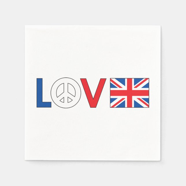 Serviette En Papier Love Britain Papier serviettes (Devant)