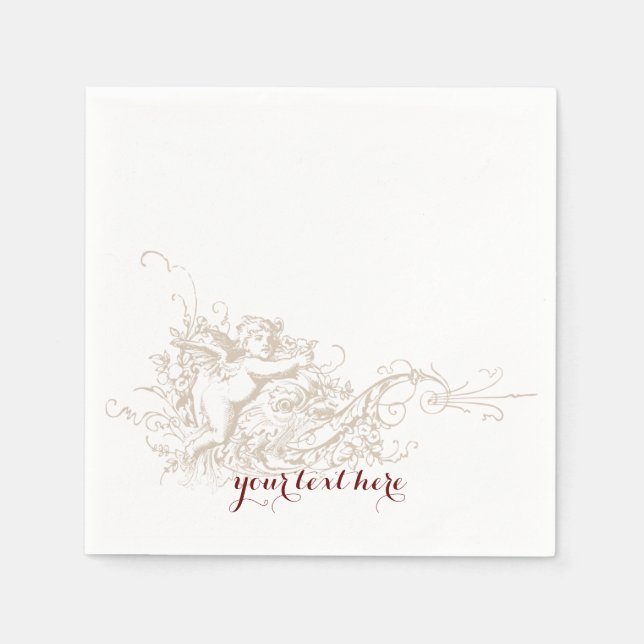 Serviette En Papier Love Cherub Mariage Papier Napkin Set (Devant)