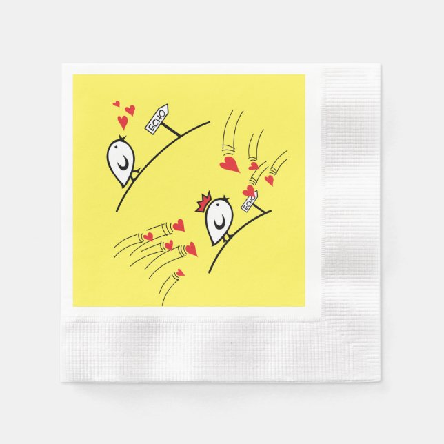 Serviette En Papier LOVE ECHO - Comic Birds Tweetlercools 1 (Devant)