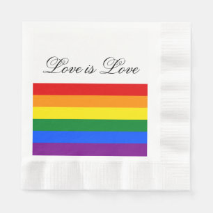 Serviette En Papier Love Equality Rainbow Flag LGBT Lesbian Gay Pride