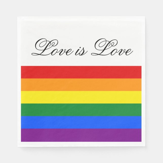 Serviette En Papier Love Equality Rainbow Flag LGBT Lesbian Gay Pride (Devant)