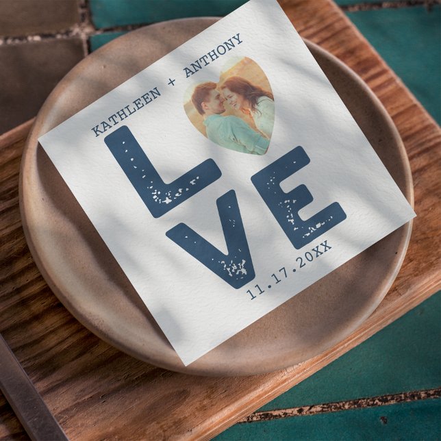 Serviette En Papier LOVE Graphic Minimalist Mariage photo (Créateur téléchargé)