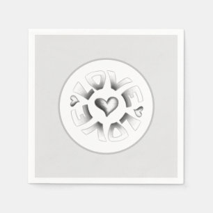Serviette En Papier Love Grey