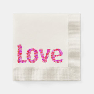 Serviette En Papier LOVE Heart Text Napkins