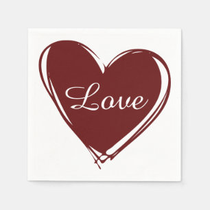 Serviette En Papier Love Hearts Mariage Papier Napkin Set