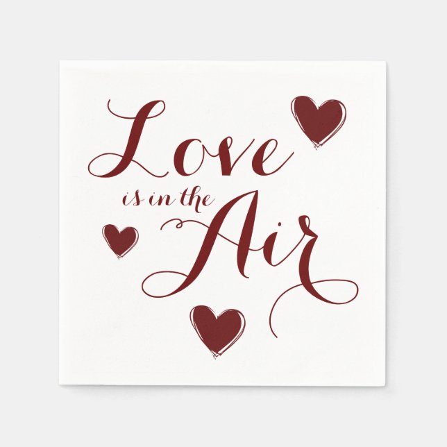 Serviette En Papier Love Hearts Mariage Papier Napkin Set (Devant)