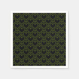 Serviette En Papier Love Hearts & Pois motif en Lime Green