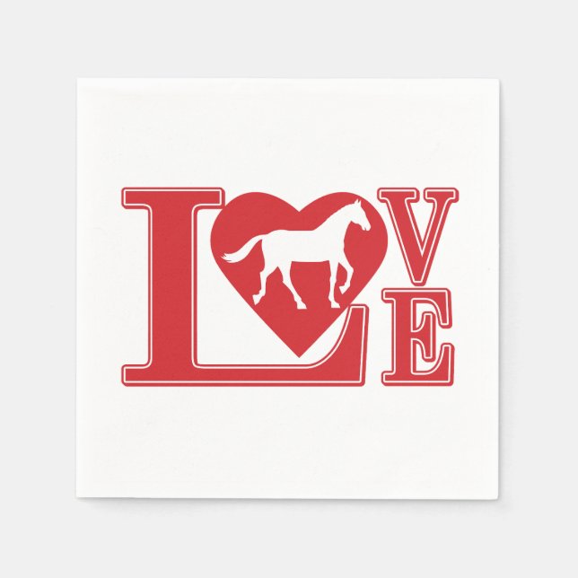 Serviette En Papier Love Horses (Devant)