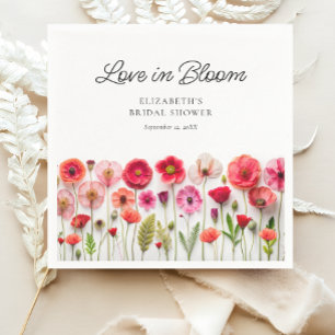 Serviette En Papier Love In Bloom Fleur sauvage Fête des mariées