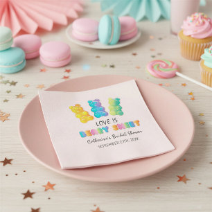 Serviette En Papier Love Is Beary Sweet Candyland Enterrement de Vie d