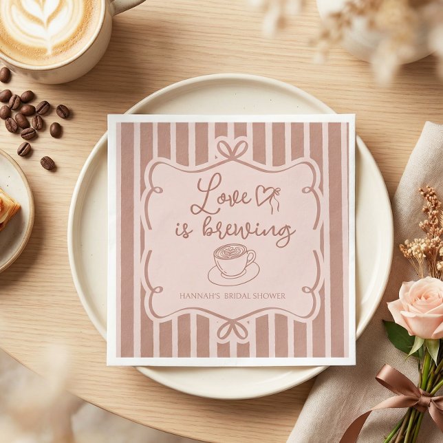Serviette En Papier Love is Brewing Coffee Bridal Shower Plates (Créateur téléchargé)