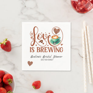 Serviette En Papier Love Is Brewing Enterrement de Fiançailles Terraco