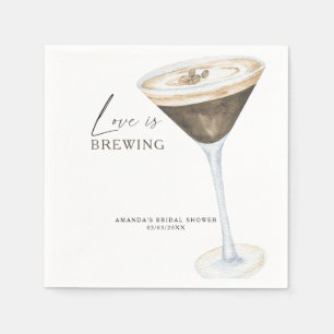 Serviette En Papier Love is Brewing Espresso Martini Enterrement de vi