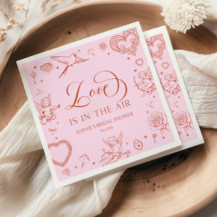 Serviette En Papier Love Is In The Air Saint-Valentin Bridal Shower