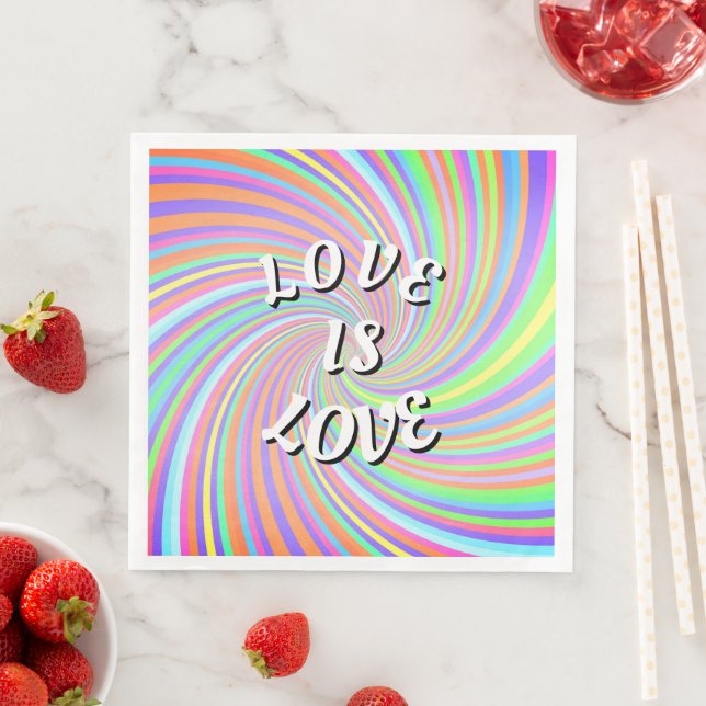Serviette En Papier Love Is Love Fierté  (En situation)