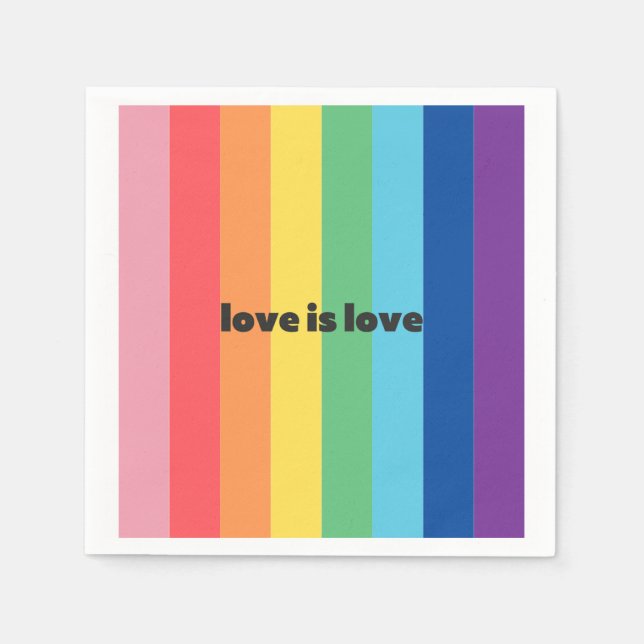 Serviette En Papier Love Is Love Wine Cocktail Napkins (Devant)