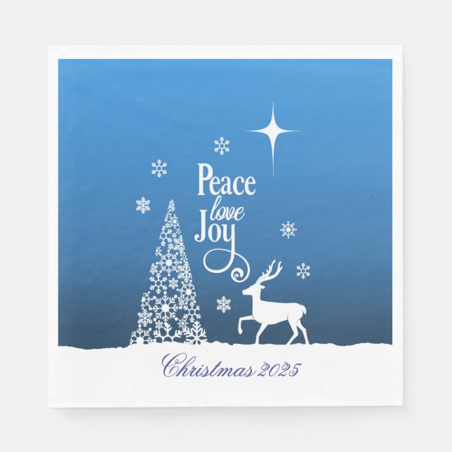 Serviette En Papier Love, Joy, Peace, Christmas - Personalize (Devant)