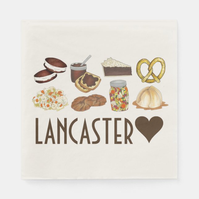 Serviette En Papier Love Lancaster PA Pennsylvania Dutch Amish Foods (Devant)