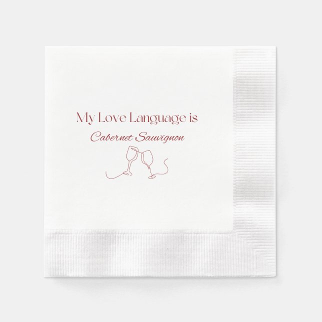 Serviette En Papier Love Language Cabernet Sauvignon Cocktail Napkins (Devant)