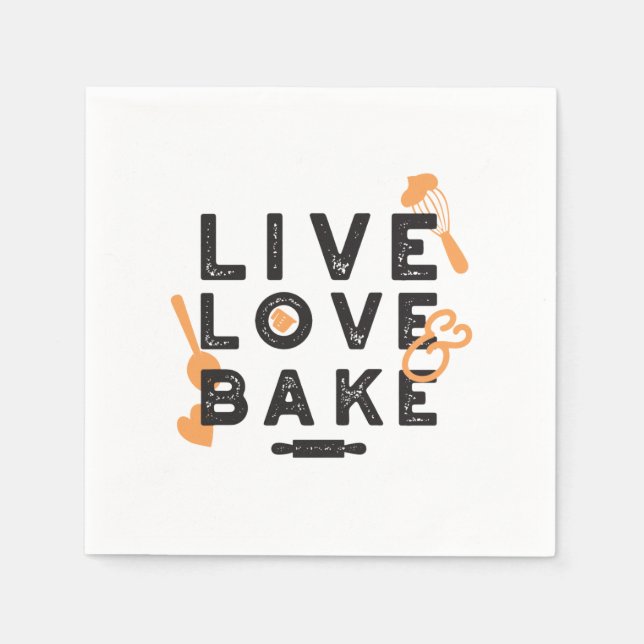 Serviette En Papier Love Life, Bake Bliss : Citations de cuisson inspi (Devant)