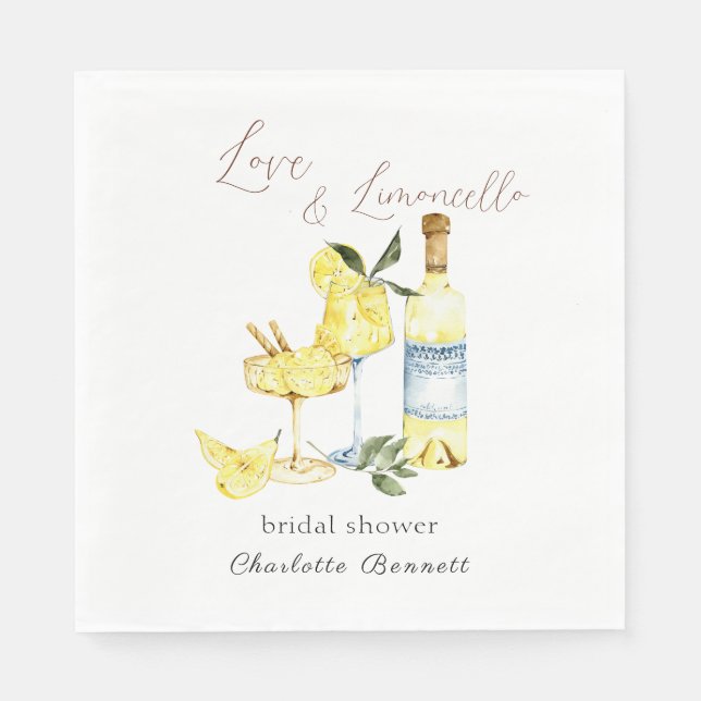 Serviette En Papier Love Limoncello Cocktail Fête des mariées (Devant)