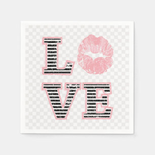 Serviette En Papier Love Lips