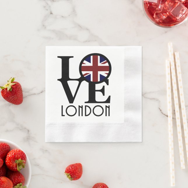 Serviette En Papier LOVE London (drapeau britannique) (En situation)