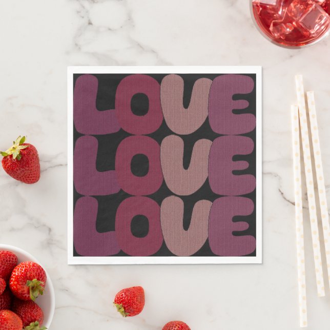 Serviette En Papier Love Papier Napkin (En situation)