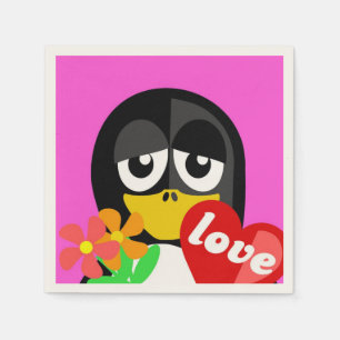 SERVIETTE EN PAPIER LOVE PENGUIN