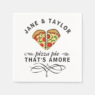 Serviette En Papier Love Pizza Ajouter des noms