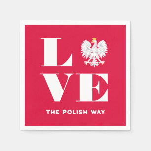Serviette En Papier Love Pologne Polska Polska White Eagle Texte Perso