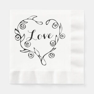 Serviette En Papier Love Print Design