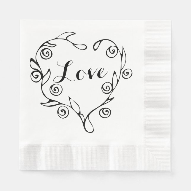 Serviette En Papier Love Print Design (Devant)
