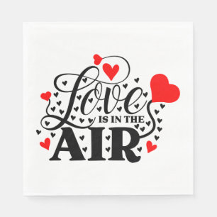 Serviette En Papier Love Red Hearts Mariage, Fête des mariées, Fiançai