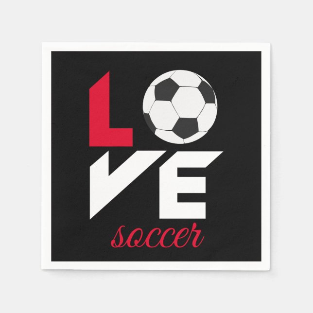 Serviette En Papier Love soccer (Devant)